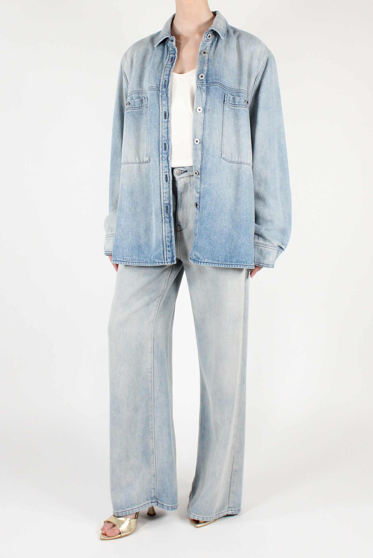 Giacca Over in Denim a Lavaggio Chiaro
