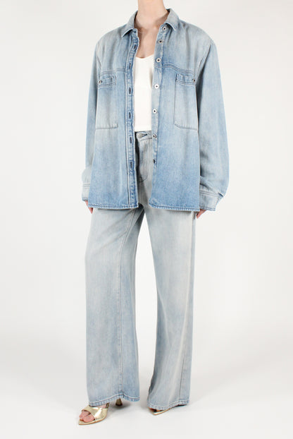 Giacca Over in Denim a Lavaggio Chiaro