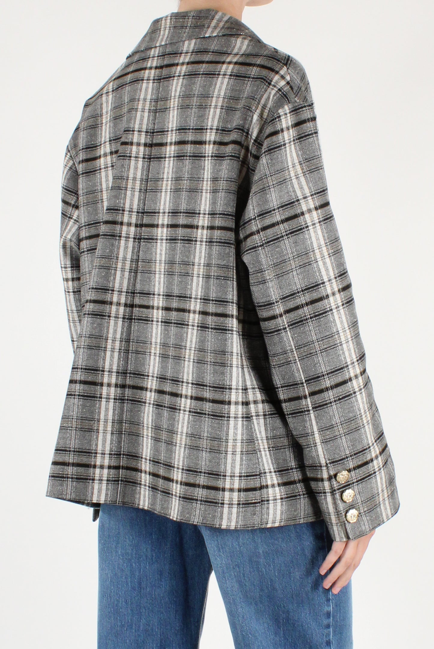 Giacca Doppiopetto in Tartan con Spille