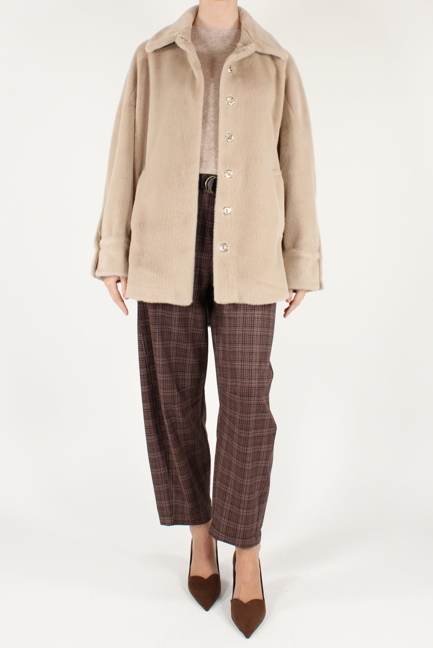 Giacca Over in Eco Pelliccia