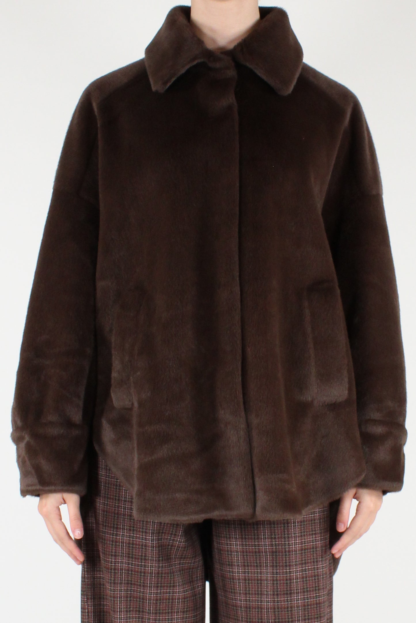 Giacca Over in Eco Pelliccia