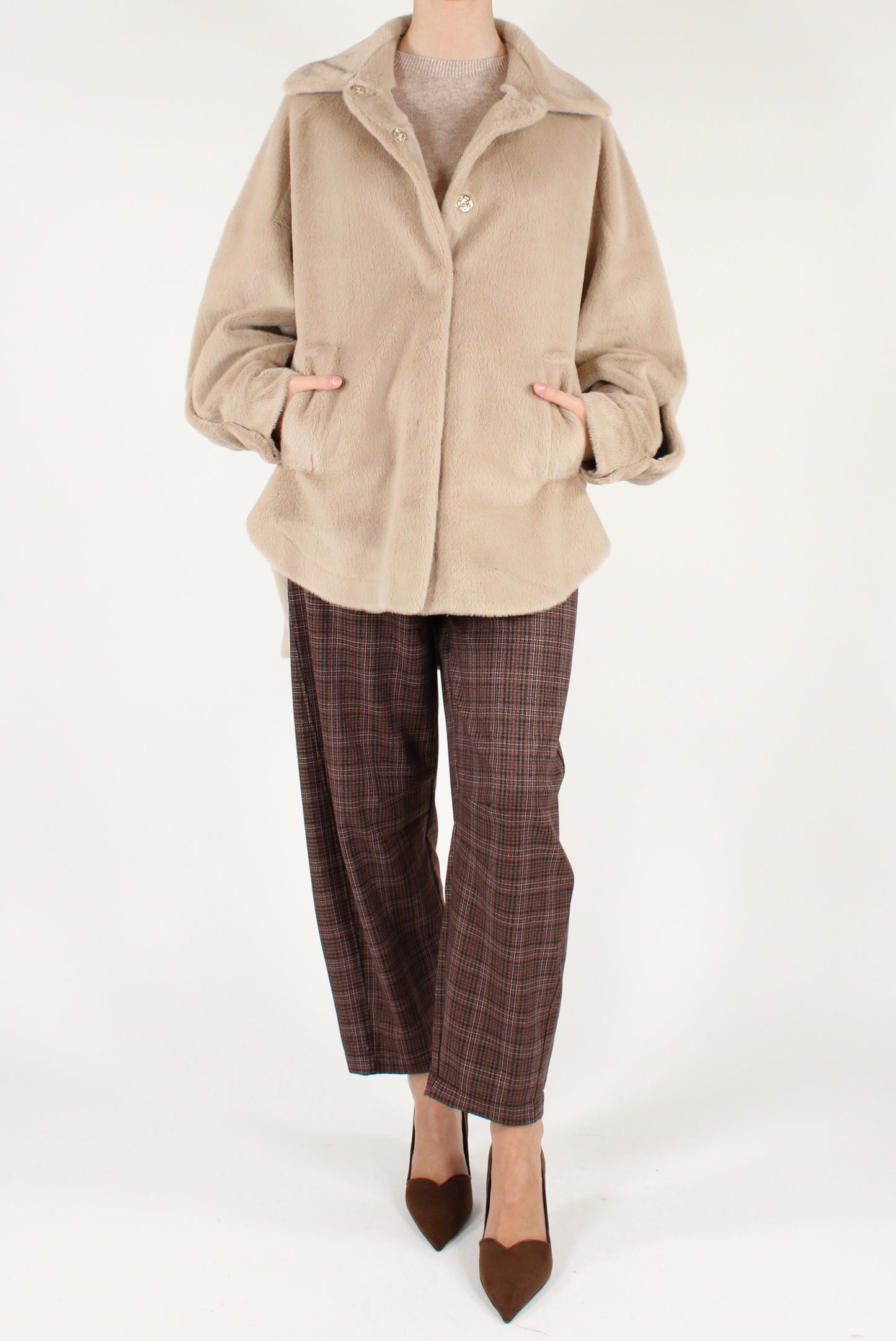 Giacca Over in Eco Pelliccia