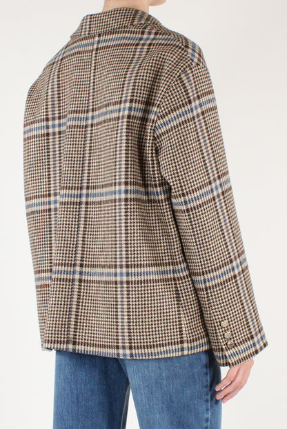 Giacca Over Doppiopetto Fantasia Pied de Poule