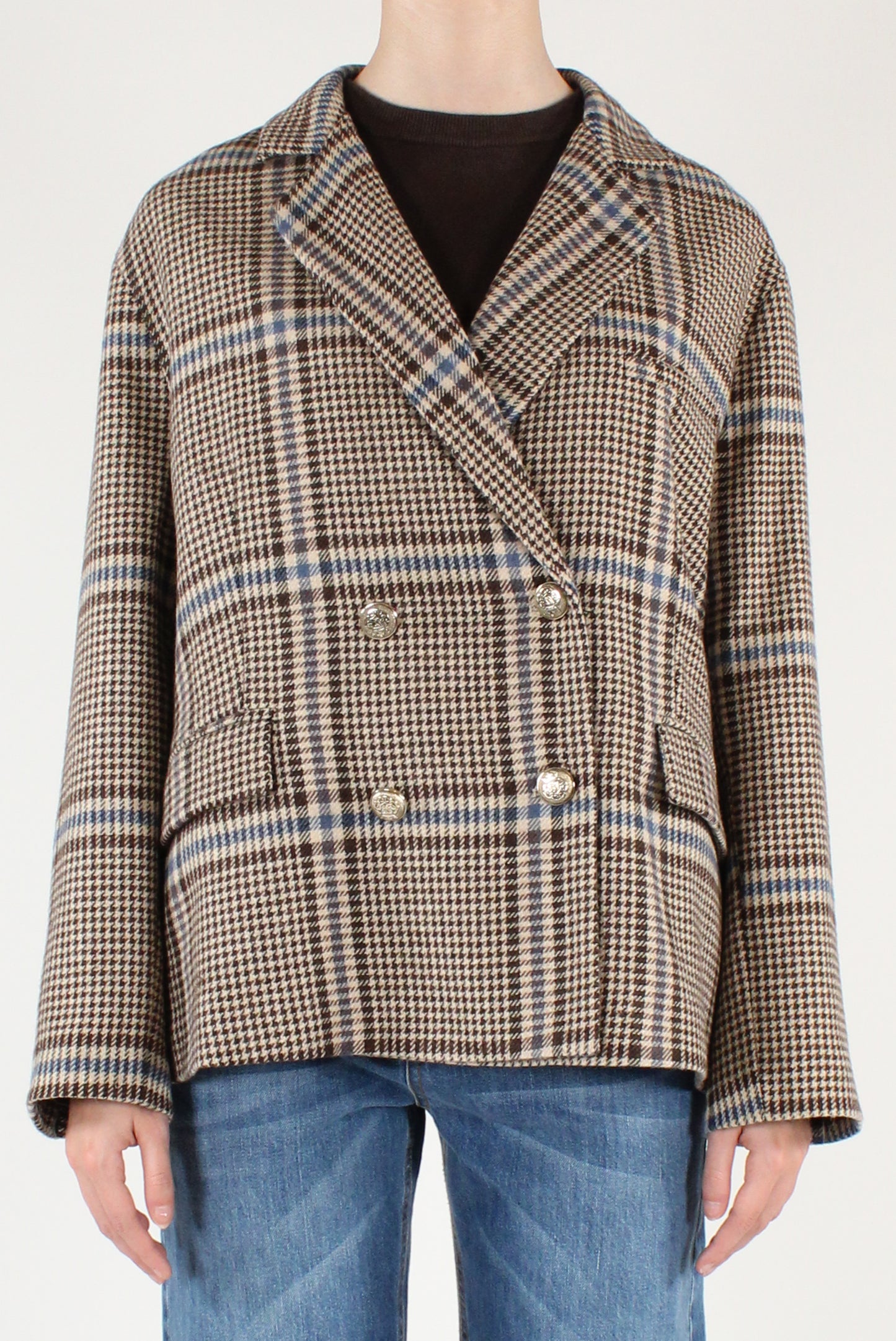 Giacca Over Doppiopetto Fantasia Pied de Poule