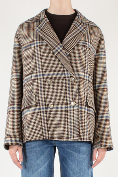 Giacca Over Doppiopetto Fantasia Pied de Poule