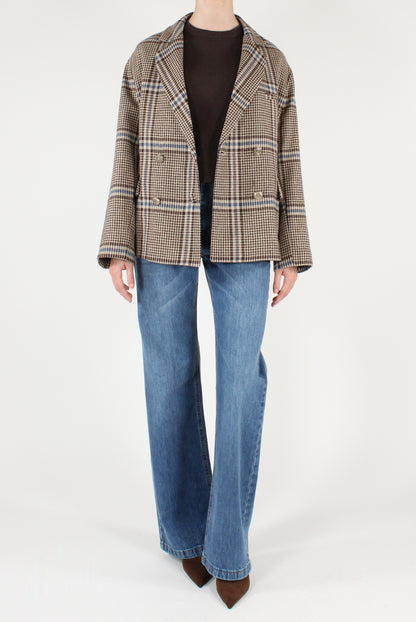 Giacca Over Doppiopetto Fantasia Pied de Poule