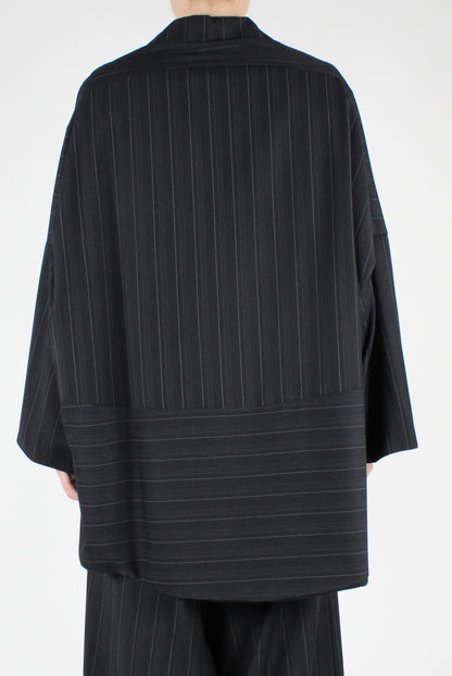 Asymmetric Pinstripe Over Jacket