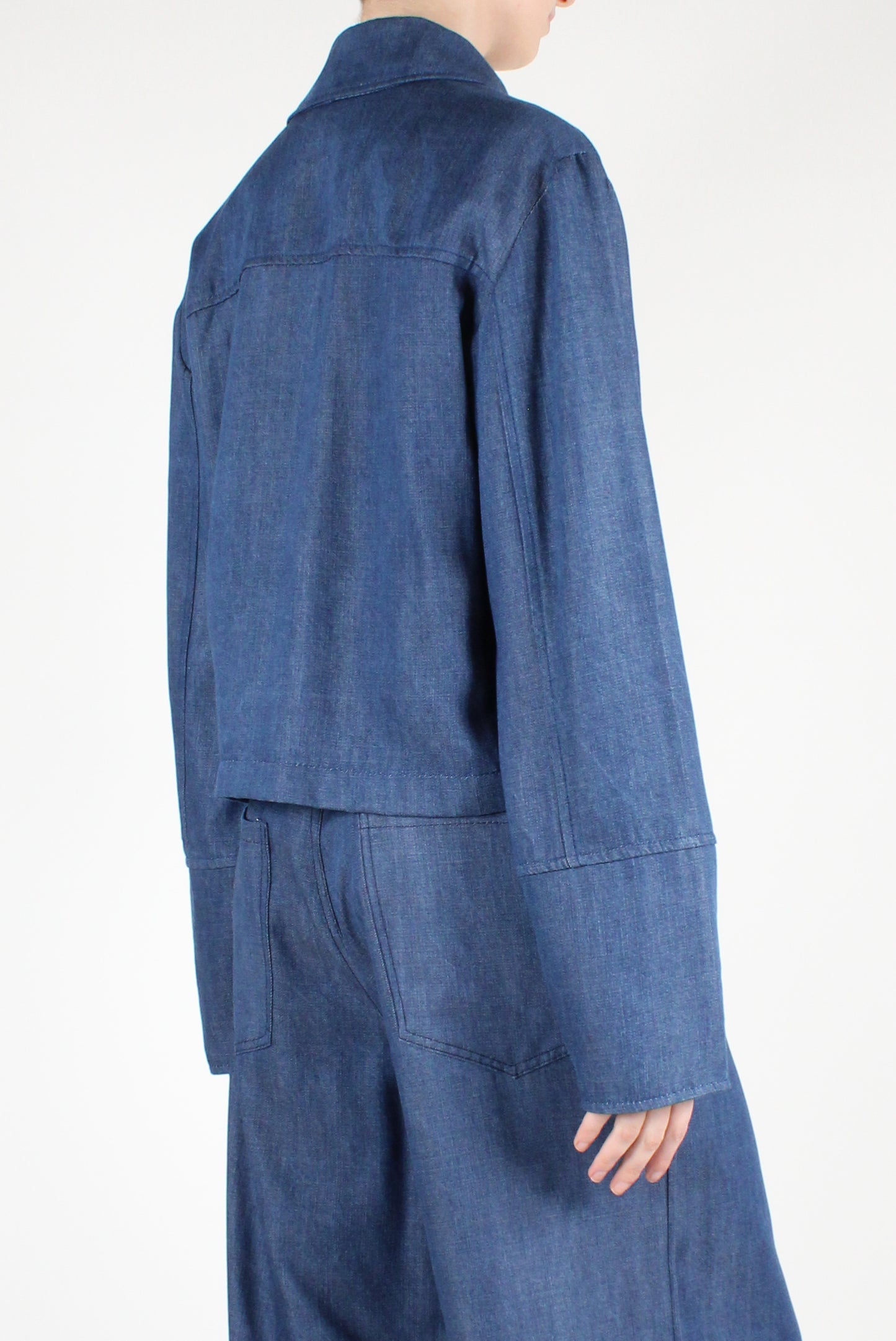 Short Denim Jacket with Pockets