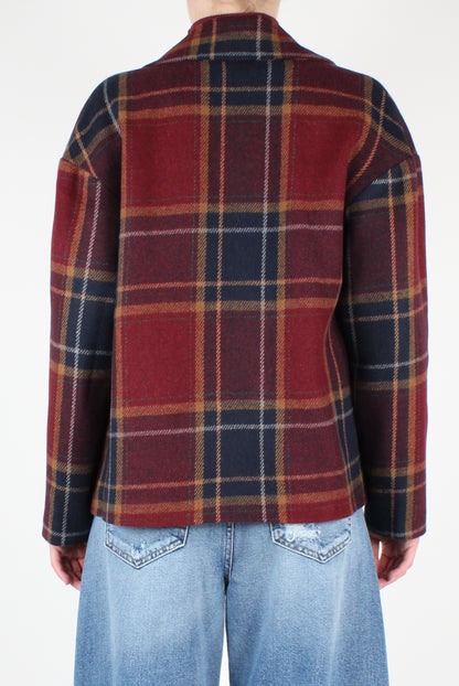 Macro Tartan Short Jacket with Pins