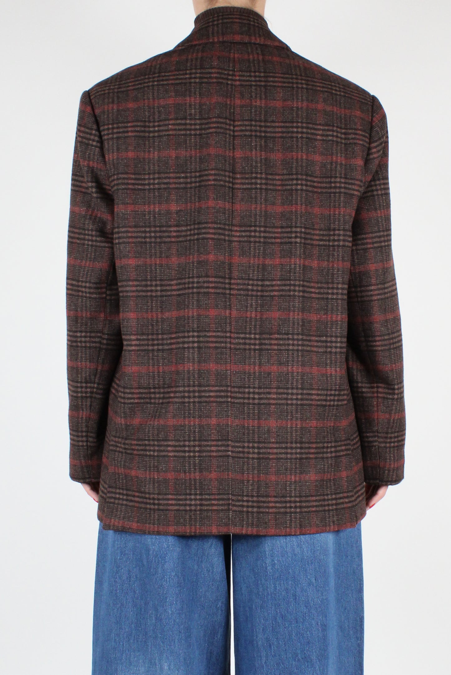 Double Breasted Tartan Oversized Blazer