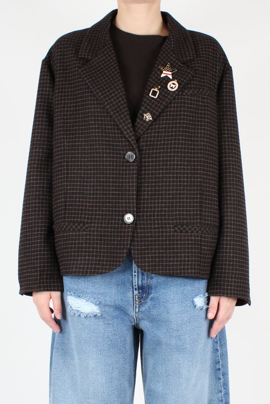 Checkered Jacket with Pins