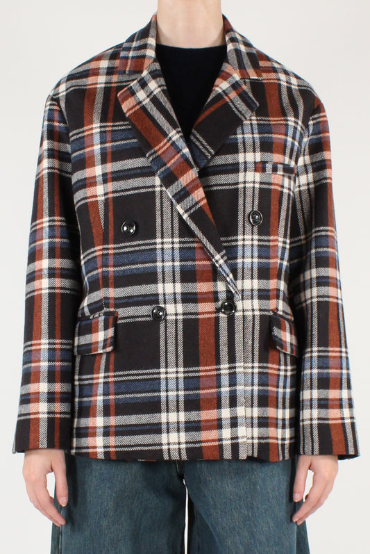 Giacca Over Doppiopetto in Tartan