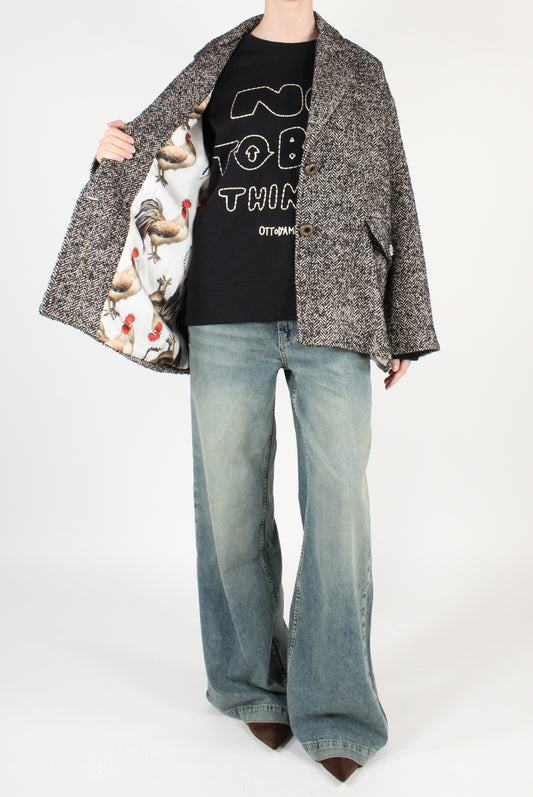 Cappotto Corto Over Mélange