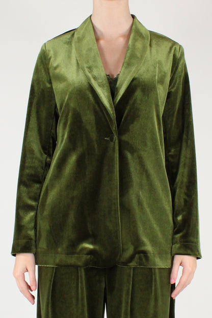 Giacca Monopetto in Velluto Liscio