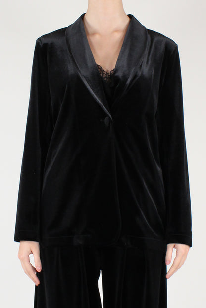 Giacca Monopetto in Velluto Liscio