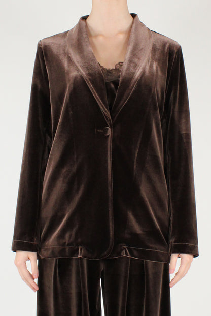 Giacca Monopetto in Velluto Liscio