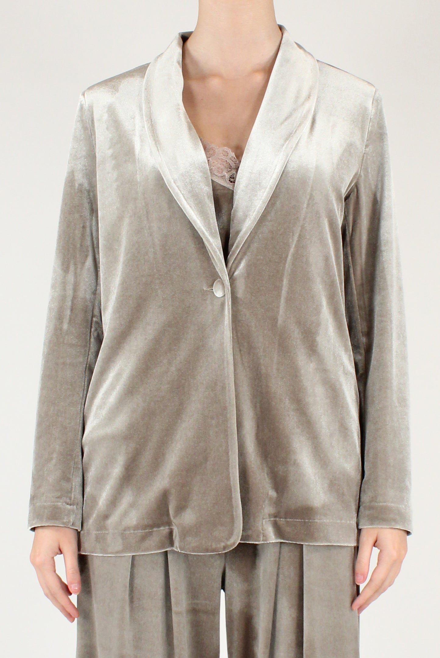 Giacca Monopetto in Velluto Liscio