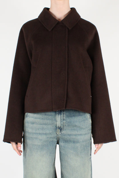 Giacca con Zip in Misto Lana