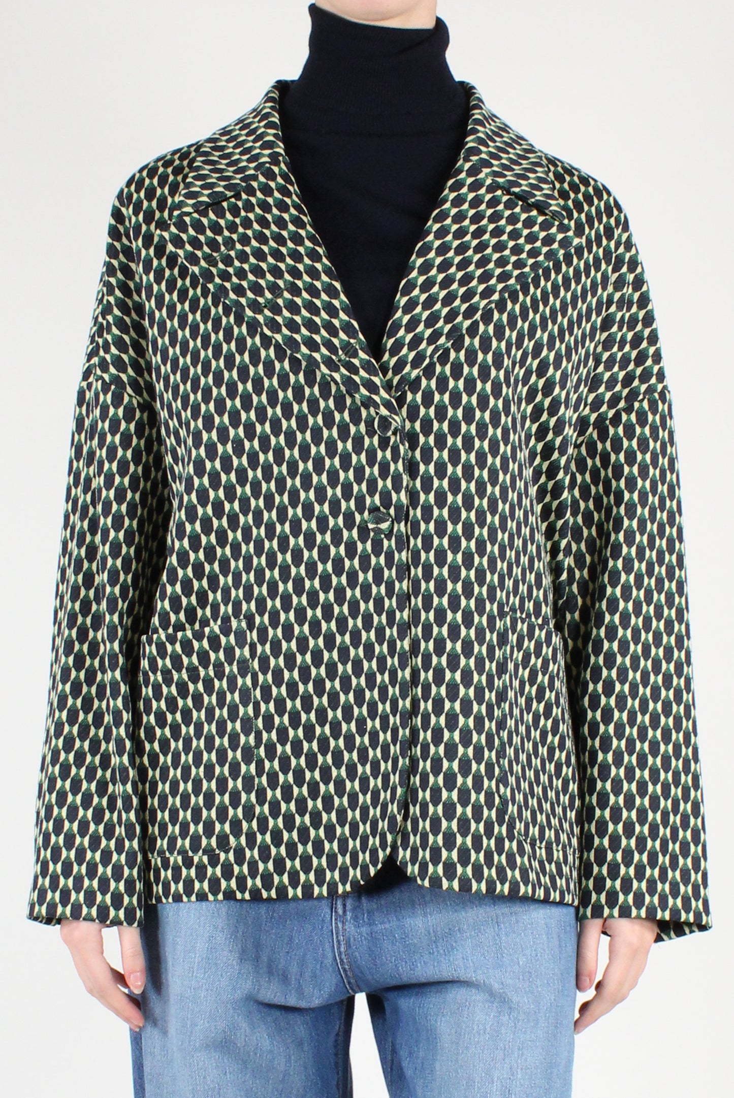 Giacca Monopetto a Fantasia Geometrica