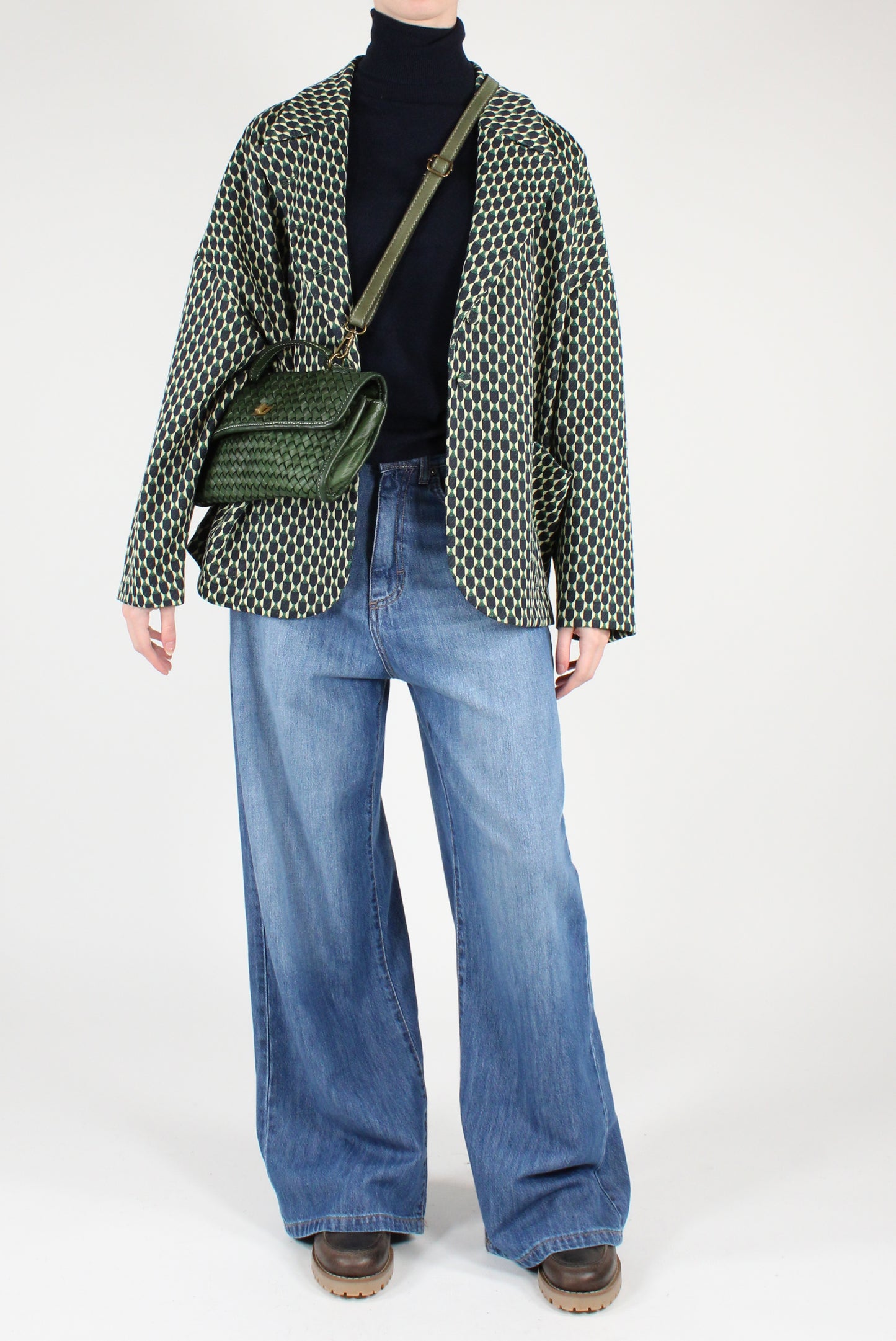 Giacca Monopetto a Fantasia Geometrica