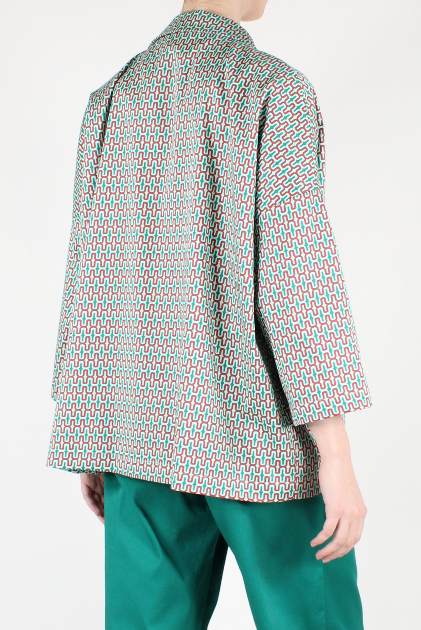 Oversized Geometric Pattern Jacket