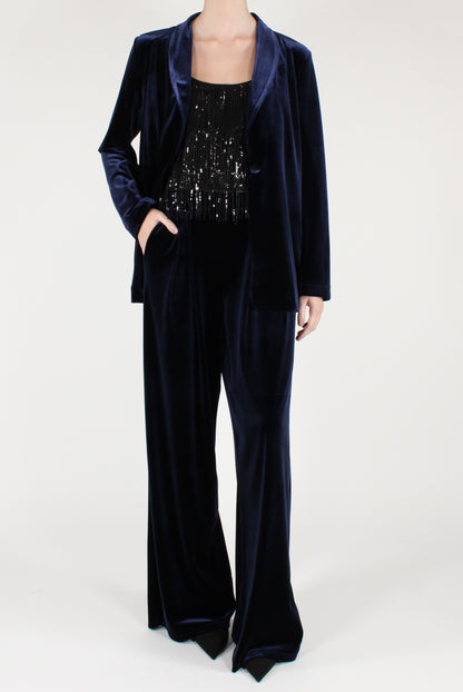 Giacca Monopetto in Velluto Liscio