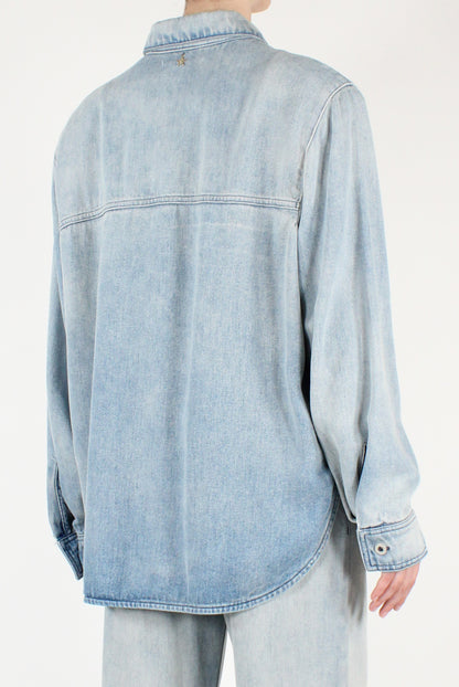 Giacca Over in Denim a Lavaggio Chiaro