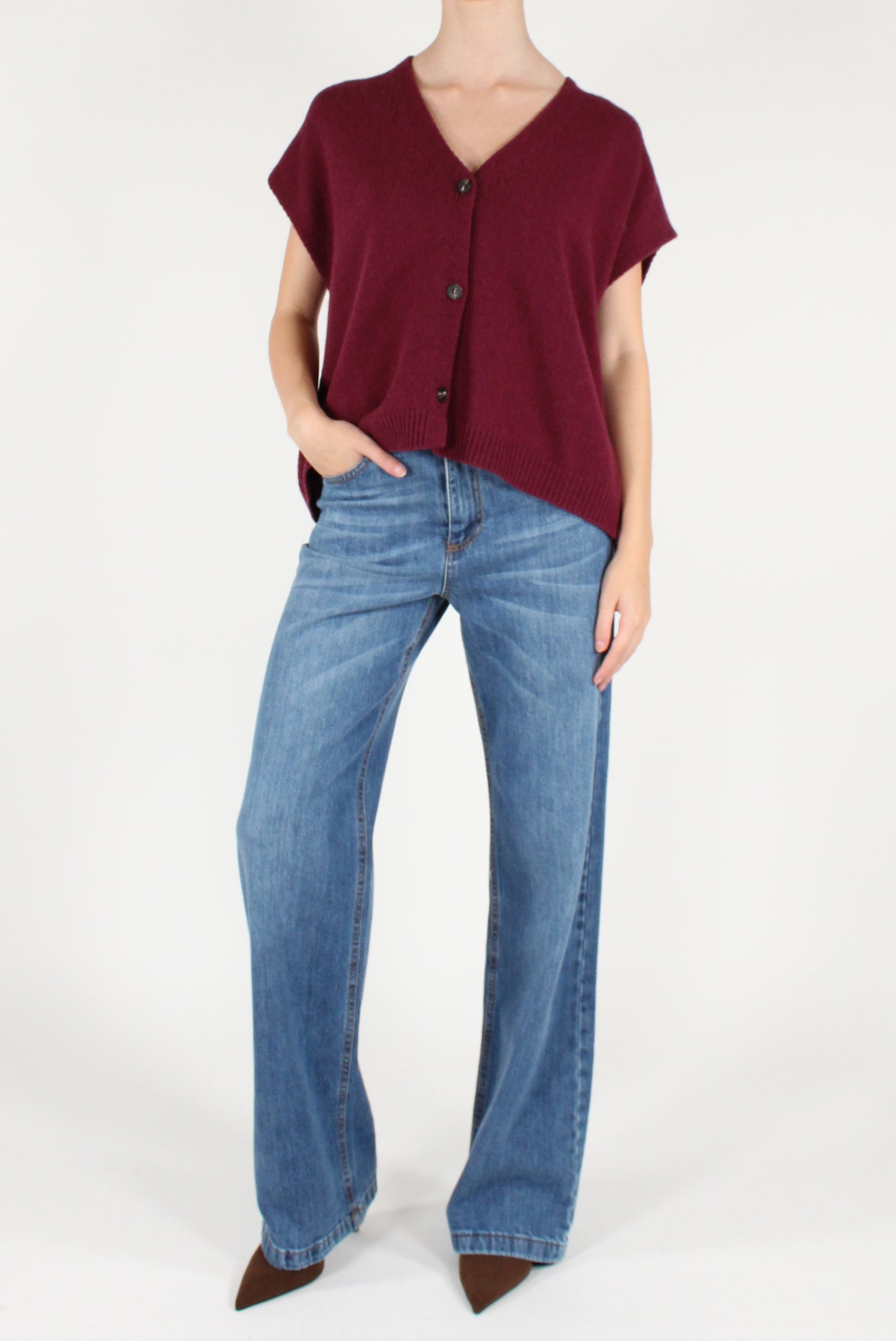 Oversized Vest with Buttons