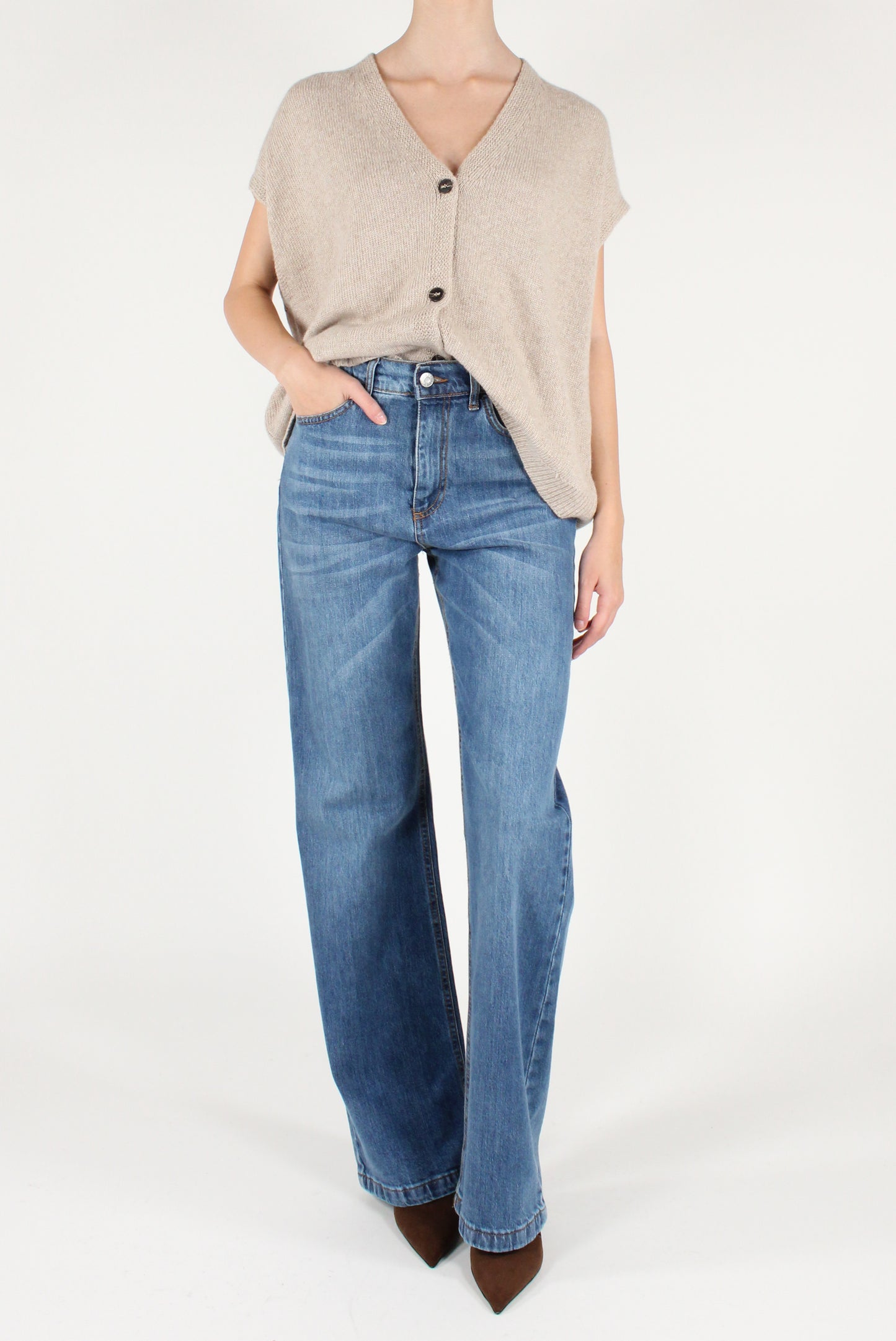 Oversized Vest with Buttons