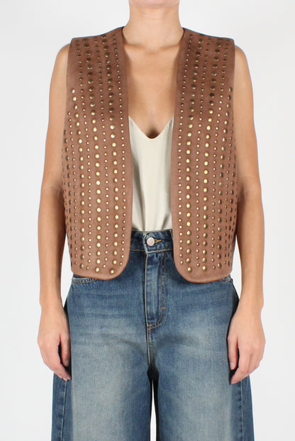 Eco Suede Vest with Studs