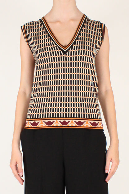 Geometric Print Vest