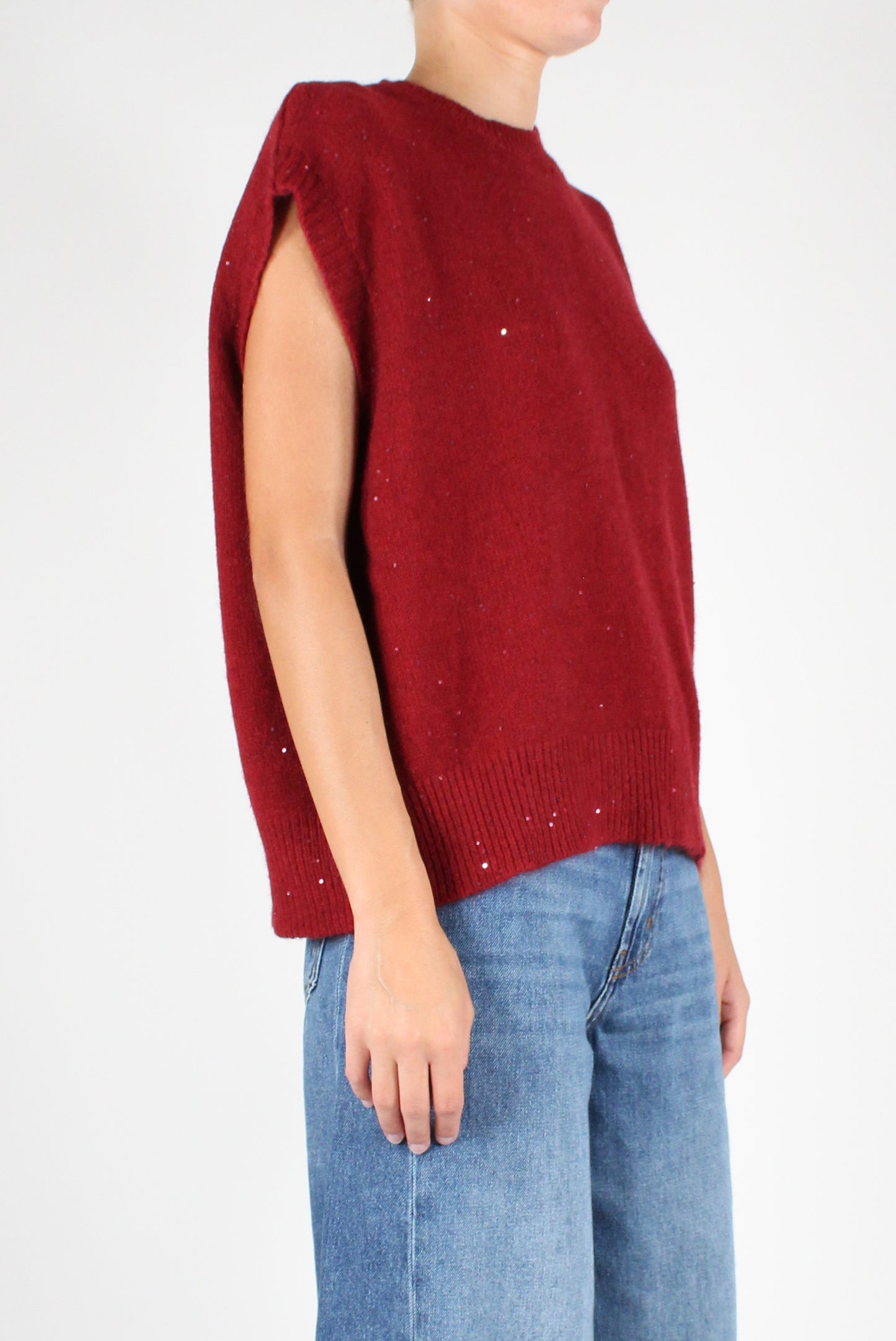 Gilet in Maglia con Paillettes