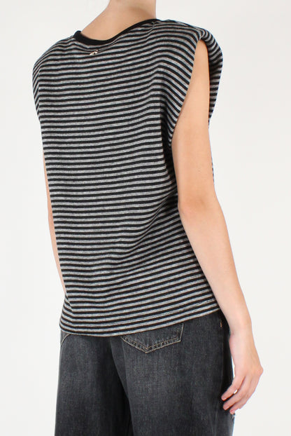 Gilet a Righe con Spalline