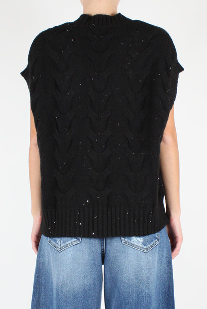 Gilet a Trecce con Paillettes