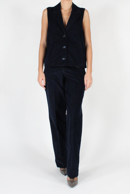 Straight Leg Velvet Trousers