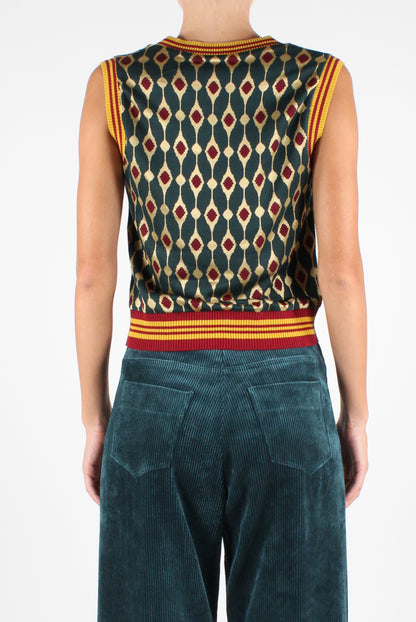 Geometric Jacquard Vest