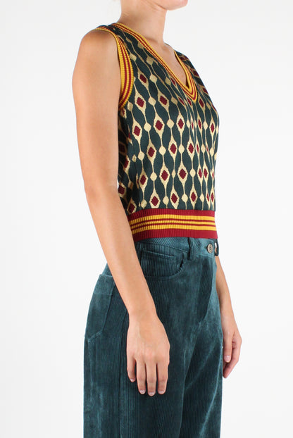 Geometric Jacquard Vest