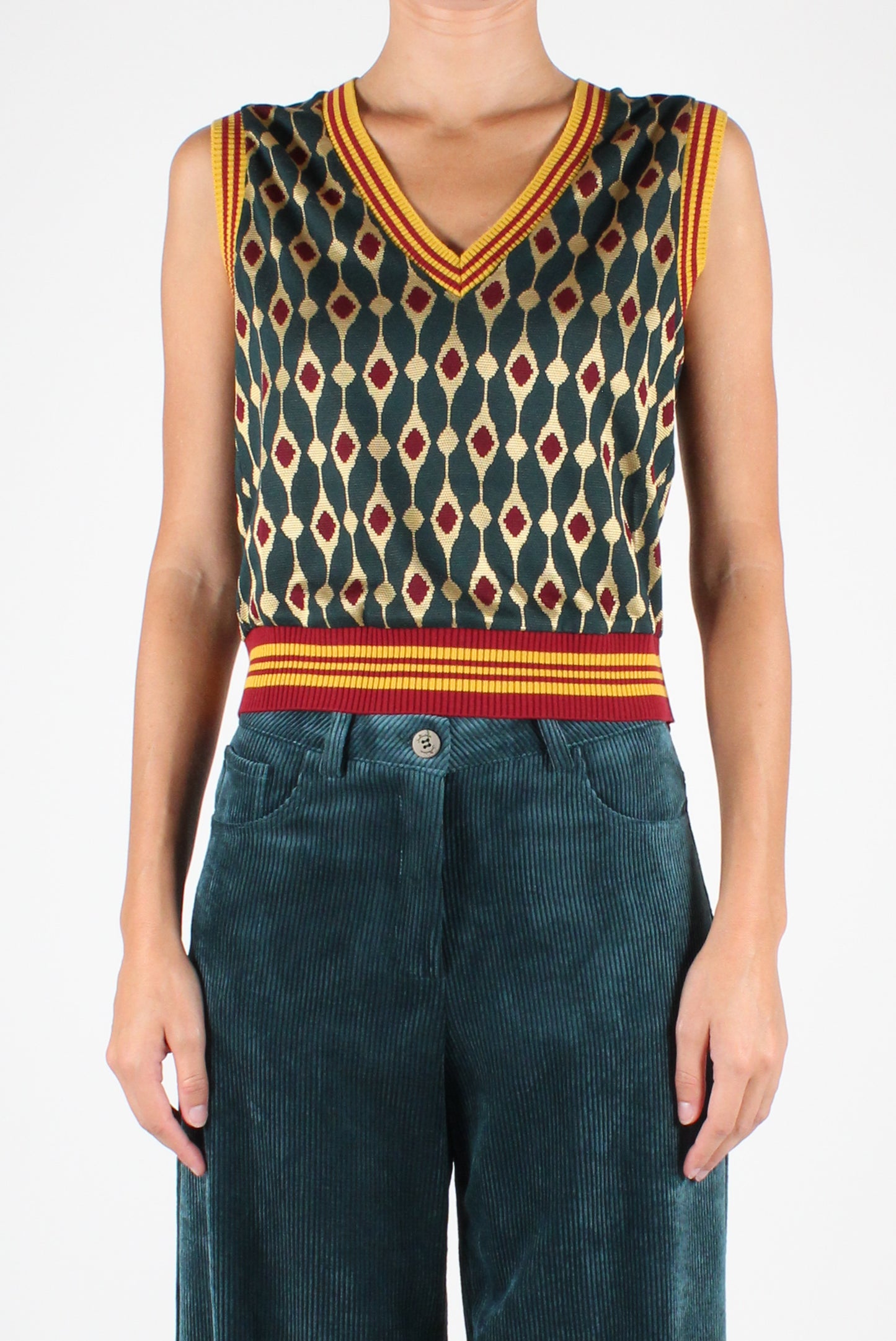 Geometric Jacquard Vest