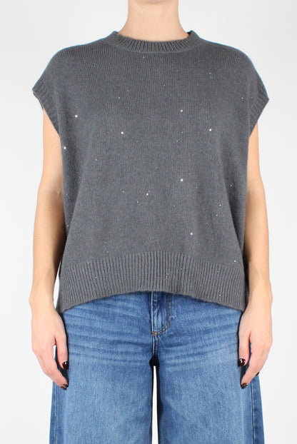 Gilet in Maglia con Paillettes