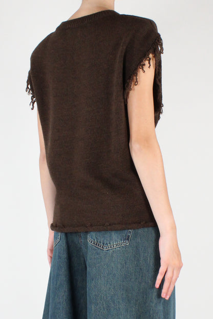 Gilet Girocollo con Bottone
