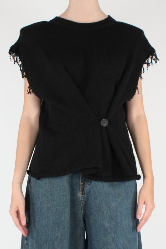 Gilet Girocollo con Bottone