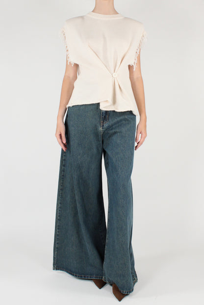 Gilet Girocollo con Bottone