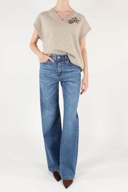 Gilet Misto Lana con Spille