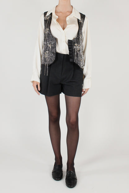Gilet con Strass e Perline