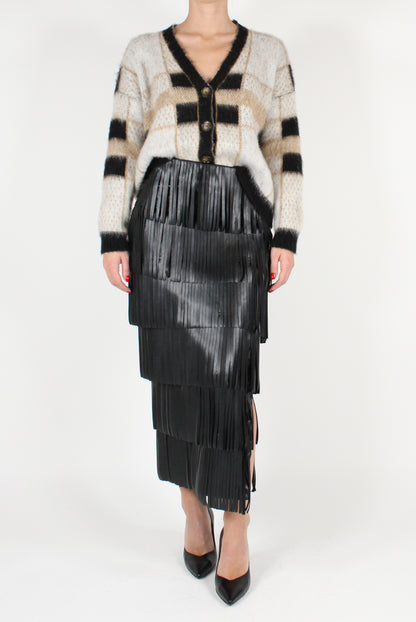 Pencil Skirt with Fringes