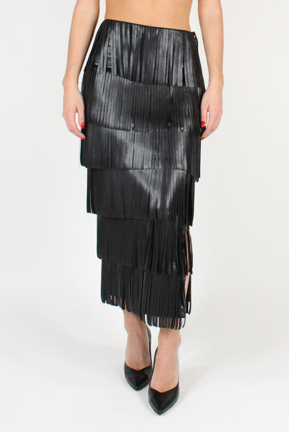 Pencil Skirt with Fringes