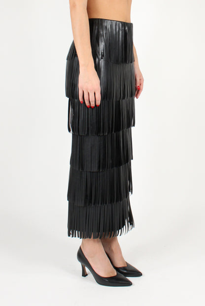 Pencil Skirt with Fringes