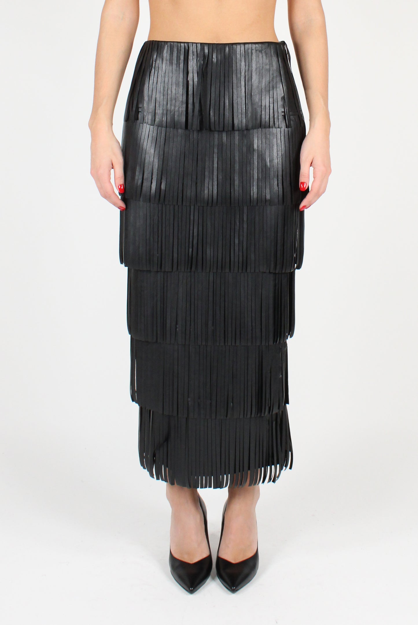 Pencil Skirt with Fringes