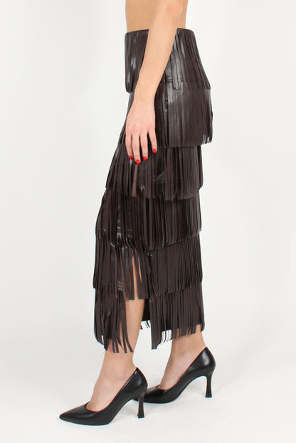 Pencil Skirt with Fringes