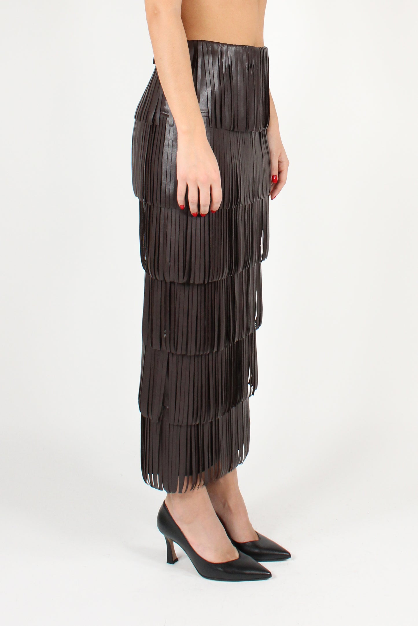 Pencil Skirt with Fringes